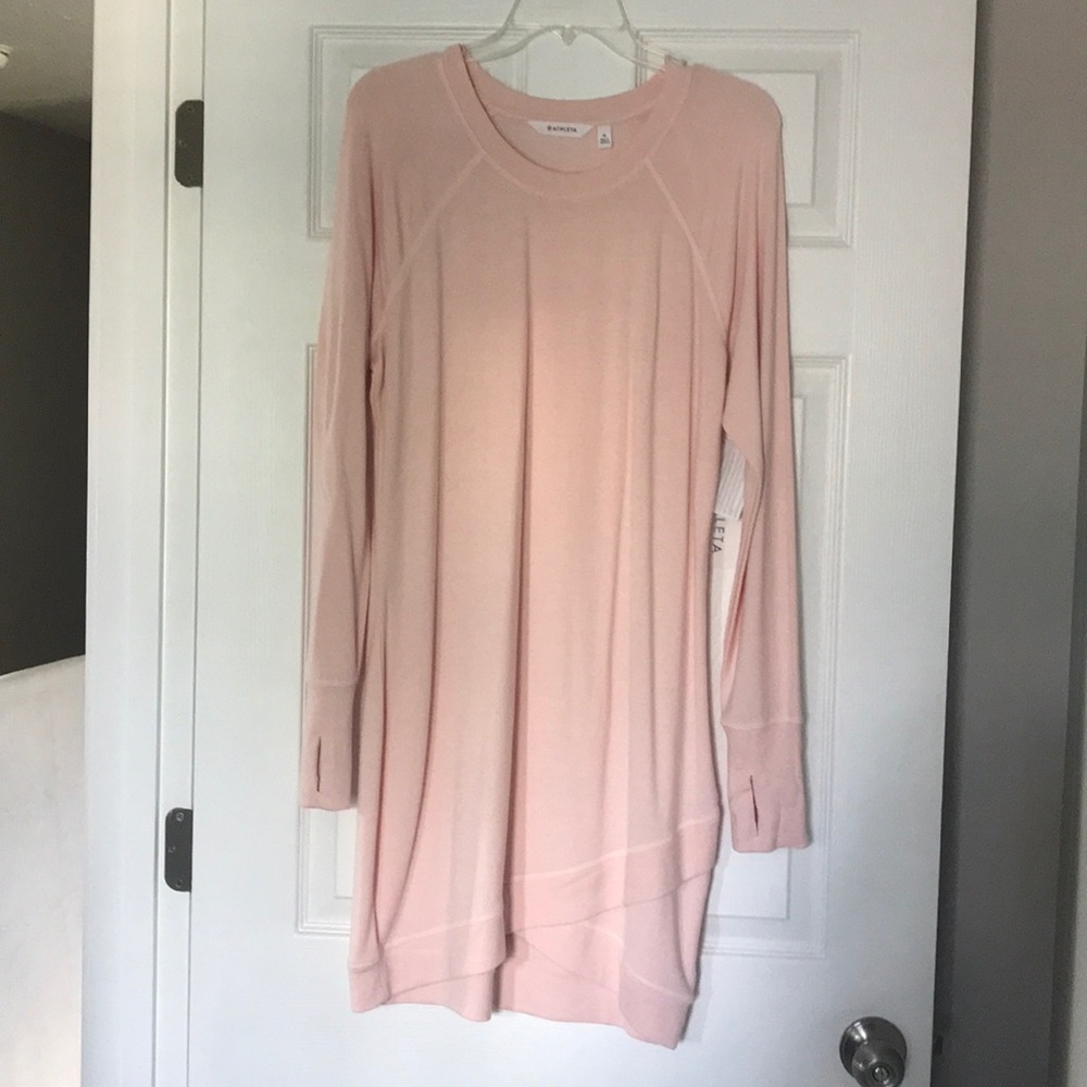 Pink Athleta French terry dress
